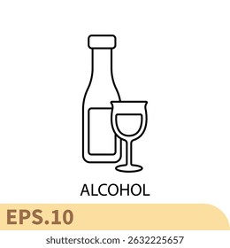 alcohol icons symbol vector elements for infographic web