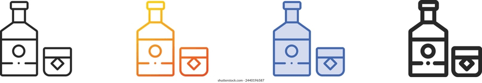 alcohol icon.Thin Linear, Gradient, Blue Stroke and bold Style Design Isolated On White Background