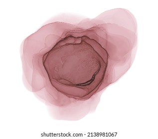 Forma abstracta de tinta de alcohol Textura rosa dibujada a mano