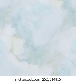 Mármol de tinta de alcohol. Acuarela de Vector azul. Lienzo de acuarela. Textura dorada verde. Fondo de mármol rosa. Fondo pastel fluido. Vector Plantilla de cielo sin costuras. Pintura de Mar de Oro. Tinta de Vector de lujo