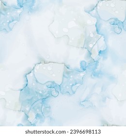 Alcohol Ink Marble. Vector Ink Canvas. Liquid Abstract Art Painting. Gold Sea Paint. Blue Vector Background. Water Elegant Background. Ocean Golden Glitter. Foil Marble Watercolor. Modern Watercolor