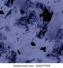 Alcohol Ink Splash Paint. Denim Water Color Background. Ocean Vector Pattern. Navy Sea Marble Watercolor. Navy Marble Tile Texture. Blue Seamless Background. Blue Rock Floor. Modern Seamless Template