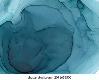 Alcohol ink texture. Abstract hand painted blue background.