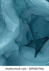 Alcohol ink texture. Abstract hand painted blue background.