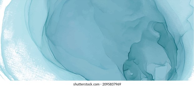 Alcohol ink texture. Abstract hand painted blue background.