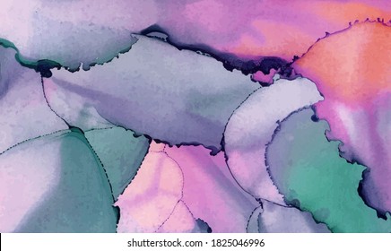 Alcohol ink vector texture banner. Fluid ink abstract background. Art element illustration for your design.