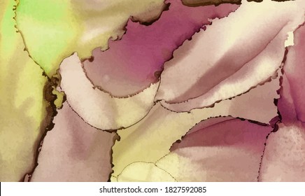 Alcohol ink vector texture banner. Fluid ink abstract background. Art element illustration for your design.