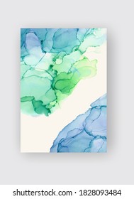 Alcohol ink vector texture banner. Fluid ink abstract background. Art element illustration for your design.