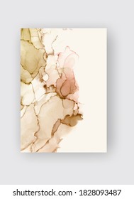 Alcohol ink vector texture banner. Fluid ink abstract background. Art element illustration for your design.
