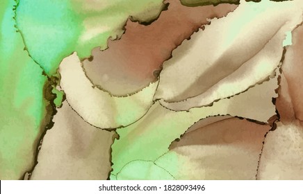 Alcohol ink vector texture banner. Fluid ink abstract background. Art element illustration for your design.