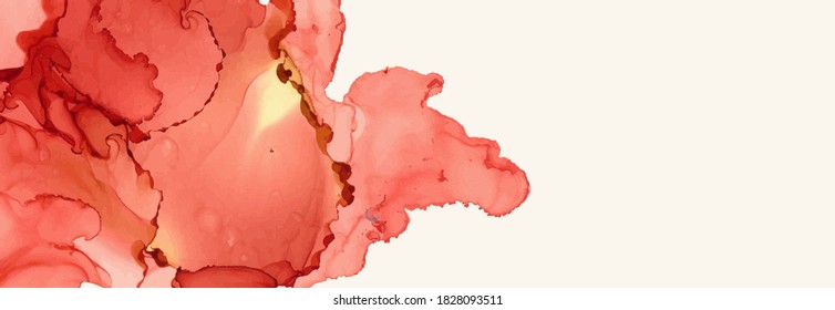 Alcohol ink vector texture banner. Fluid ink abstract background. Art element illustration for your design.
