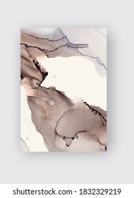 Alcohol ink vector texture banner. Fluid ink abstract background. Art element illustration for your design.