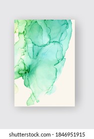 Alcohol ink vector texture banner. Fluid ink abstract background. Art element illustration for your design.