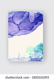 Alcohol ink vector texture banner. Fluid ink abstract background. Art element illustration for your design.