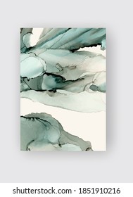 Alcohol ink vector texture banner. Fluid ink abstract background. Art element illustration for your design.