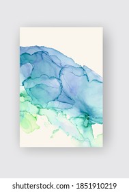 Alcohol ink vector texture banner. Fluid ink abstract background. Art element illustration for your design.