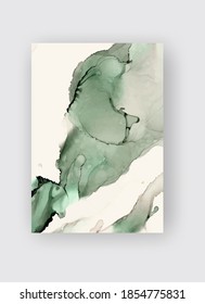 Alcohol ink vector texture banner. Fluid ink abstract background. Art element illustration for your design.