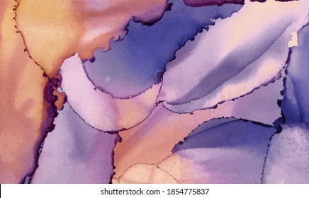 Alcohol ink vector texture banner. Fluid ink abstract background. Art element illustration for your design.