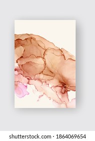 Alcohol ink vector texture banner. Fluid ink abstract background. Art element illustration for your design.