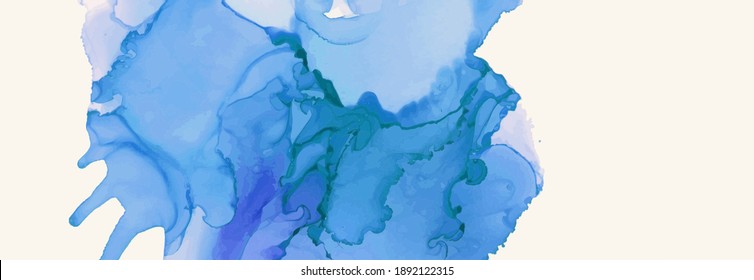 Alcohol ink vector texture banner. Fluid ink abstract background. Art element illustration for your design.