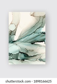 Alcohol ink vector texture banner. Fluid ink abstract background. Art element illustration for your design.