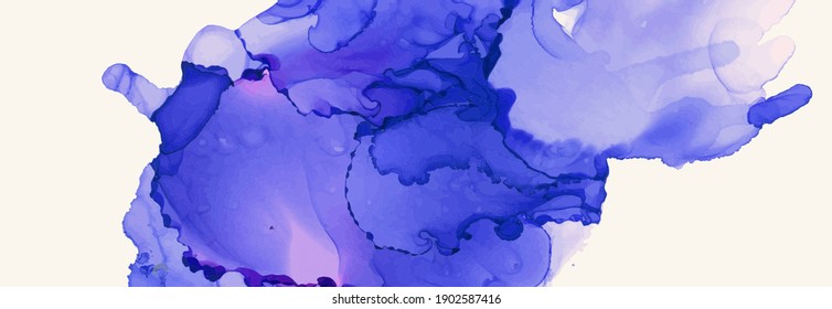 Alcohol ink vector texture banner. Fluid ink abstract background. Art element illustration for your design.