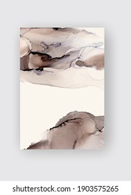 Alcohol ink vector texture banner. Fluid ink abstract background. Art element illustration for your design.