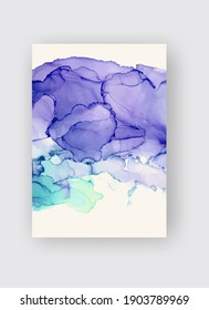 Alcohol ink vector texture banner. Fluid ink abstract background. Art element illustration for your design.