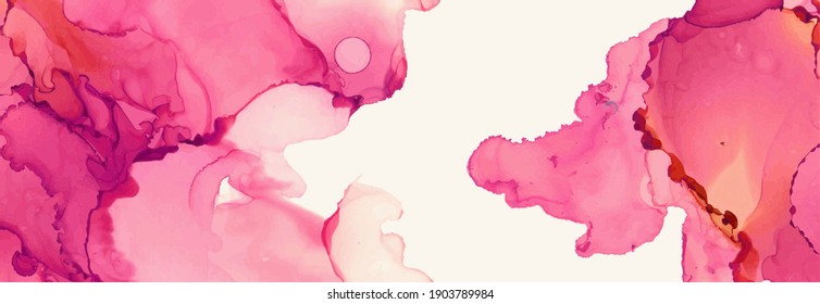 Alcohol ink vector texture banner. Fluid ink abstract background. Art element illustration for your design.