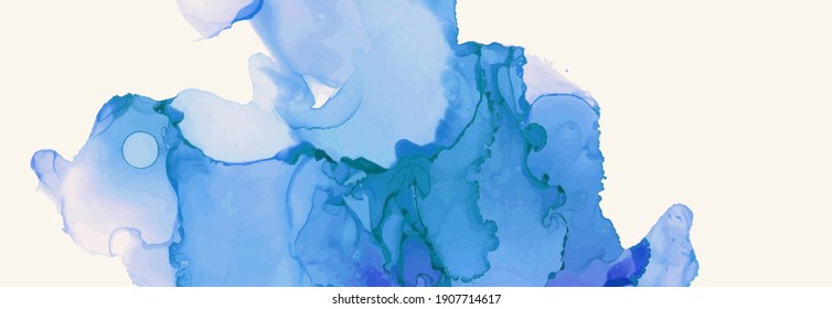 Alcohol ink vector texture banner. Fluid ink abstract background. Art element illustration for your design.