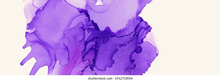 Alcohol ink vector texture banner. Fluid ink abstract background. Art element illustration for your design.