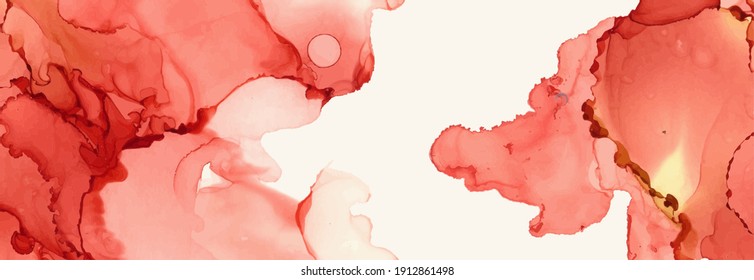 Alcohol ink vector texture banner. Fluid ink abstract background. Art element illustration for your design.