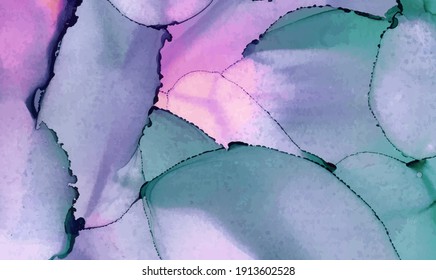 Alcohol ink vector texture banner. Fluid ink abstract background. Art element illustration for your design.