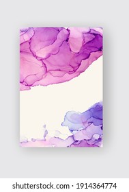Alcohol ink vector texture banner. Fluid ink abstract background. Art element illustration for your design.