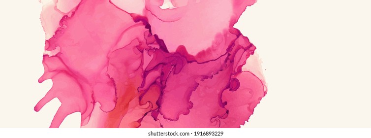 Alcohol ink vector texture banner. Fluid ink abstract background. Art element illustration for your design.