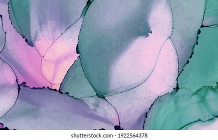 Alcohol ink vector texture banner. Fluid ink abstract background. Art element illustration for your design.
