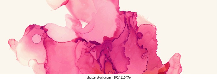 Alcohol ink vector texture banner. Fluid ink abstract background. Art element illustration for your design.