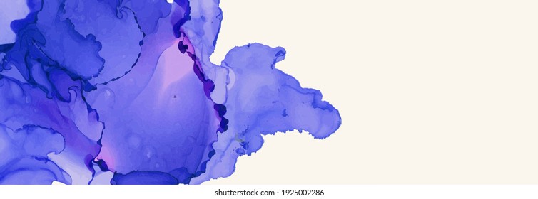 Alcohol ink vector texture banner. Fluid ink abstract background. Art element illustration for your design.