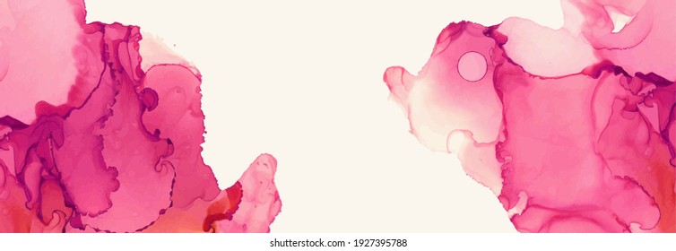 Alcohol ink vector texture banner. Fluid ink abstract background. Art element illustration for your design.