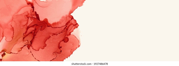 Alcohol ink vector texture banner. Fluid ink abstract background. Art element illustration for your design.