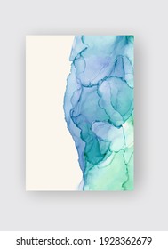 Alcohol ink vector texture banner. Fluid ink abstract background. Art element illustration for your design.