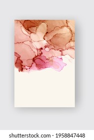 Alcohol ink vector texture banner. Fluid ink abstract background. Art element illustration for your design.
