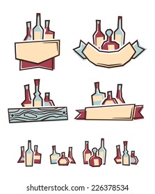 Alcohol labels. Vector illustration.