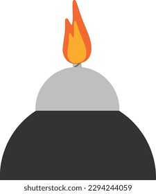 Alcohol lamp with an open flame. Alcohol burners are preferred for some uses over Bunsen burners for safety purposes, and in laboratories where natural gas is not available.