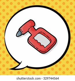 Alcohol measuring device color doodle, speech bubble