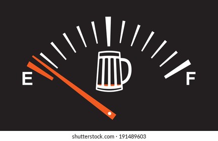 Alcohol  Meter - Beer Level Is Low 