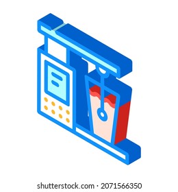 Alkoholmesser-Tool isometrische Symbol Vektorgrafik. Symbol des Alkoholzählers. einzelne Symbolillustration