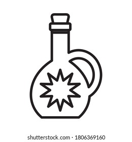 Alcohol Moonshine Icon Over White Background, Line Style, Vector Illustration