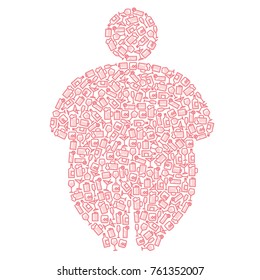 Alcohol and Obesity Human Silhouette