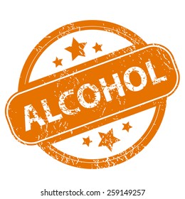 Alcohol orange grunge rubber stamp on a white background. Vector illustration